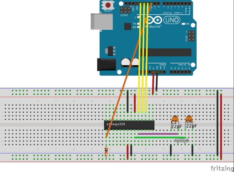 Bootloader process to make your own arduino