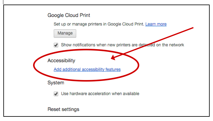 accessibility settings