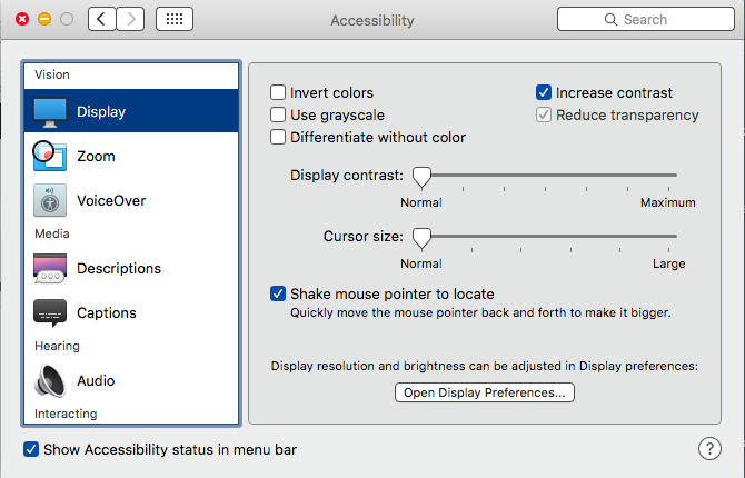 accessibility settings