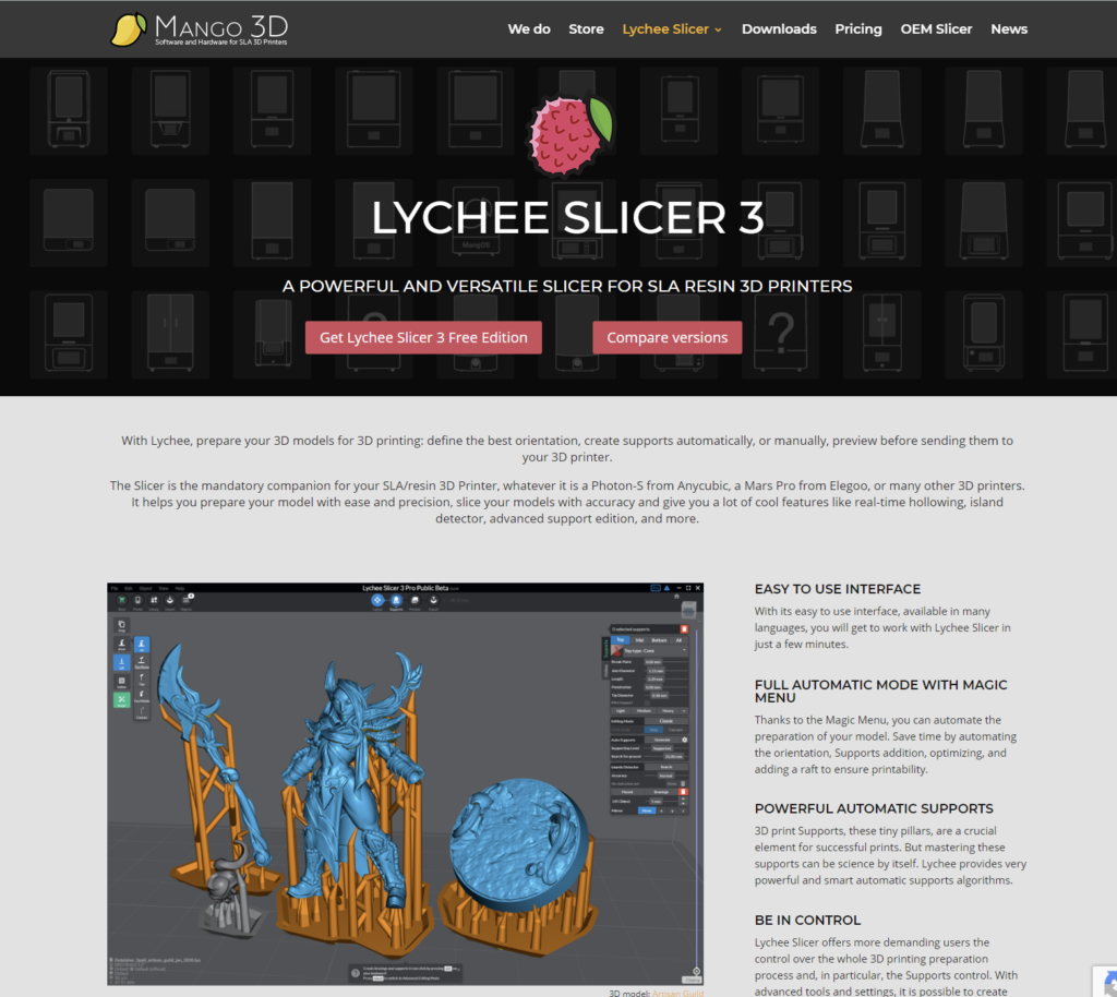 screen capture of lychee software