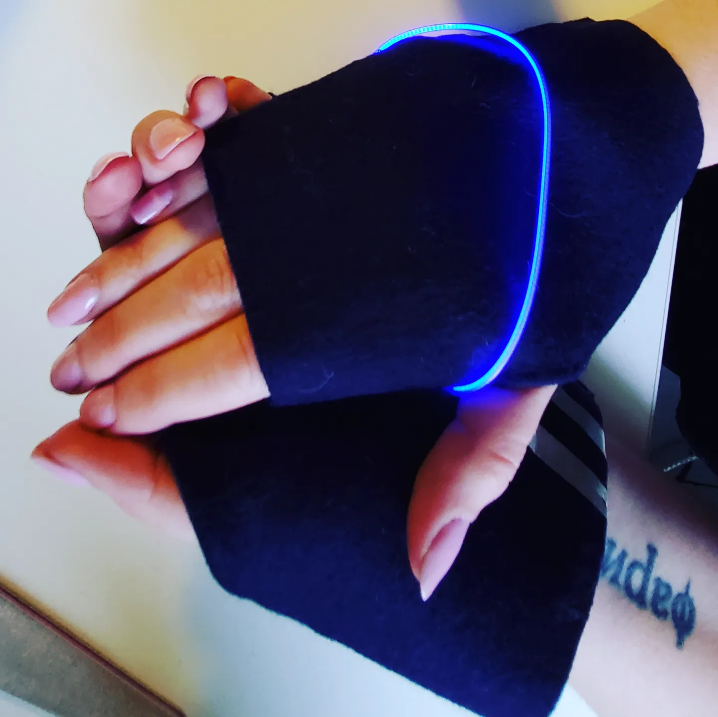 gloves with leds on it