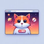 a generic web browser with a cat on it, and the words say no to the bounce